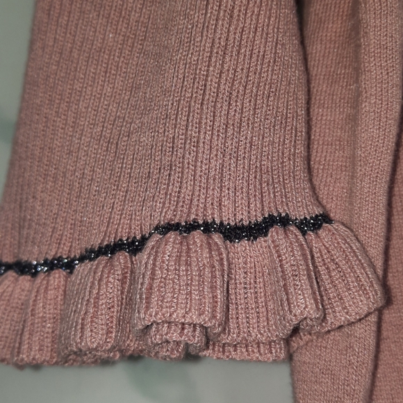 LK BENNETT Silk Blend Sweater Ruffle Half Sleeve Blush Pink London Knit Quiet M - Picture 6 of 6